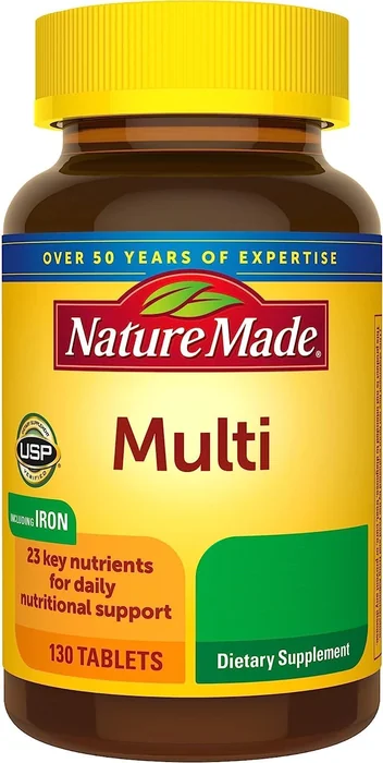 Nature Made Multi tablets including iron, 130-count bottle