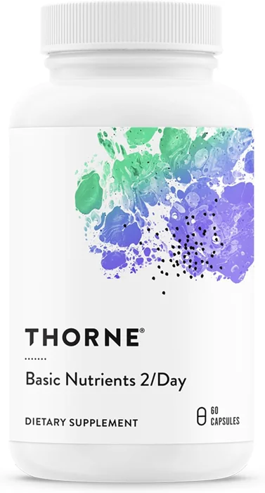 Thorne Basic Nutrients 2/Day multivitamin capsules, 60-count bottle